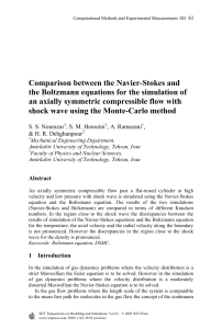 Comparison between the Navier-Stokes and the