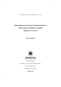 Epidemiological and molecular biological studies of