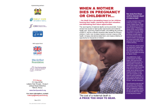 when a mother dies in pregnancy or childbirth…