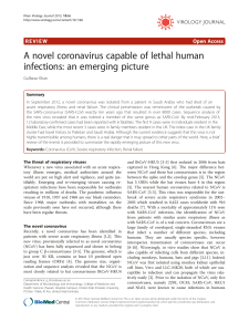 A novel coronavirus capable of lethal human infections: an