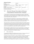 7.0 Zoonotic Disease Descriptions (Diseases Transmitted to