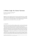 A Hoare Logic for Linear Systems - School of Electronic Engineering