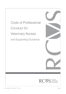 Code of Professional Conduct for Veterinary Nurses