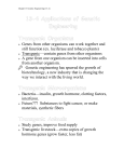13-4 Applications of Genetic Engineering