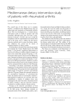 Mediterranean dietary intervention study of patients with rheumatoid