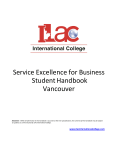 Service Excellence for Business Student Handbook Vancouver