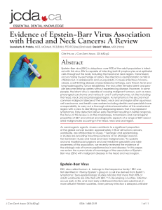 Evidence of Epstein–Barr Virus Association with Head and Neck