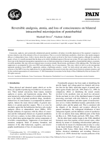 Reversible analgesia, atonia, and loss of consciousness on bilateral