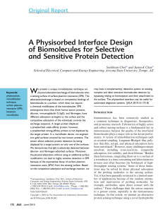 A Physisorbed Interface Design of Biomolecules for
