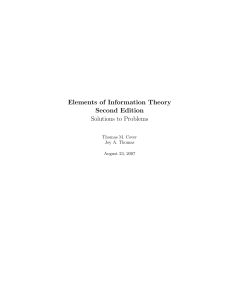 Elements of Information Theory Second Edition Solutions to Problems