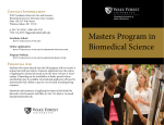 Masters Program in Biomedical Science