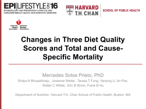 Changes in Three Diet Quality Scores and Total and Cause