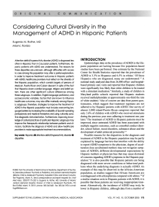 Considering Cultural Diversity in the Management of ADHD in