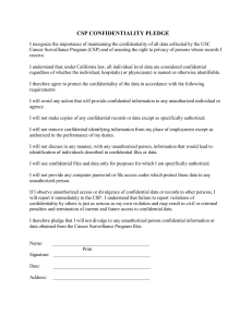 CSP Confidentiality Pledge