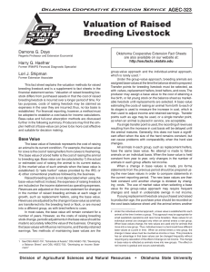 Valuation of Raised Breeding Livestock
