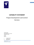 CAPABILITY STATEMENT Project Development and