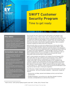 SWIFT Customer Security Program