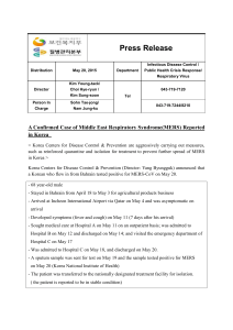 A Confirmed Case of Middle East Respiratory Syndrome(MERS)