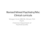 Revised Mmed Psychiatry curriculum
