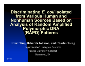 Discriminating E. coli Isolated from Various Human and Nonhuman