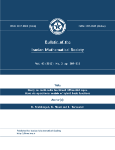 - Bulletin of the Iranian Mathematical Society