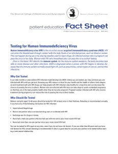 PFS005 -- Testing for Human Immunodeficiency Virus