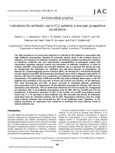 Indications for antibiotic use in ICU patients: a one