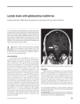 Lactate levels with glioblastoma multiforme