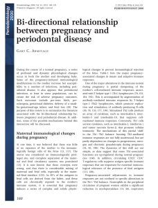 Bidirectional relationship between pregnancy and periodontal disease