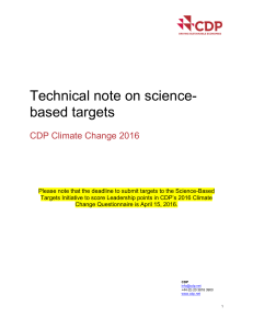 Technical note on science- based targets