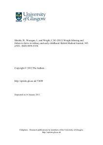 Shields, B., Wacogne, I., and Wright, CM (2012) Weight