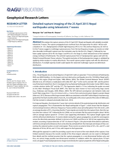 Detailed rupture imaging of the 25 April 2015 Nepal earthquake