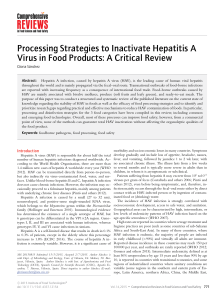 Processing Strategies to Inactivate Hepatitis A Virus in Food Products