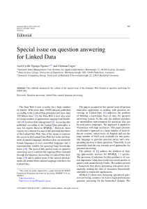 Special issue on question answering for Linked Data