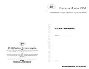 BP-1 Pressure Monitor - World Precision Instruments