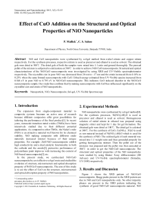 Nanoparticle, NiO, Nanocomposite, Sol-gel, UV