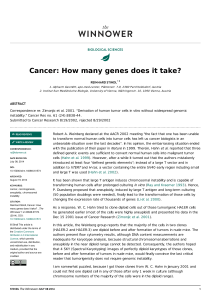 Cancer: How many genes does it take?