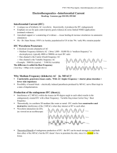 Electrotherapeutics –Interferential Current