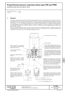 Proportional pressure reducing valves type PM