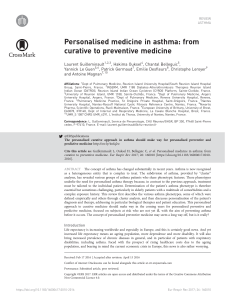 Personalised medicine in asthma: from curative to preventive medicine