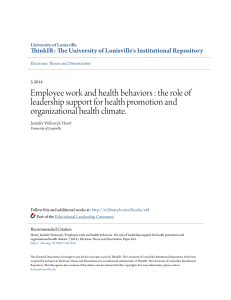 Employee work and health behaviors : the role of