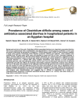 Prevalence of Clostridium difficile among cases of antibiotics