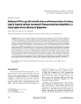 Multiplex PCR for specific identification and determination of mating