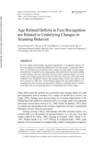 Age-Related Deficits in Face Recognition are - Turk