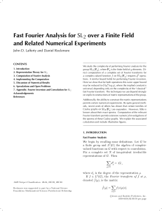 Fast Fourier Analysis for SL2 over a Finite Field and