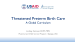 Threatened Preterm Birth Care - Maternal and Child Survival Program