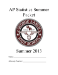 AP Statistics Summer Packet