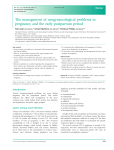 The management of urogynaecological problems in pregnancy and