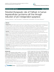 Potential therapeutic role of Tridham in human hepatocellular