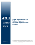 Using the SAMHSA OTP Extranet System: Program